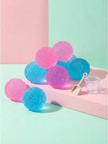 1/2/3/6/9pcs Mini Textured Stress Relief Ball: High Density Solid Soft Gel Toy, 1.6 Inch Small Sensory Fidget Toy, Suitable For Kids And Adults, Quiet Classroom Stress Relief Item, Malt Filling, Student Prize - 1 件 - 粉紅色 - 查看 1