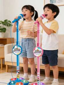 Kids Karaoke Machine With Microphone - Karaoke Audio System Designed For Babies. Includes MP3 Player. Audio Connection Cable. Can Connect With Smartphones And Tablets To Sing Along. - Multicolor - View 6