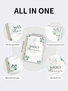 Trees 52-Week Planner Journal Notebook, 1 PC Weekly Daily Planning Notebook With Daily Reminders, Habit Tracker & Weekly Goals For Work & Task Management,School Office Supplies For Women Teacher Appreciation Gifts Mothers Day Gift School Supplies - A5 - View 5