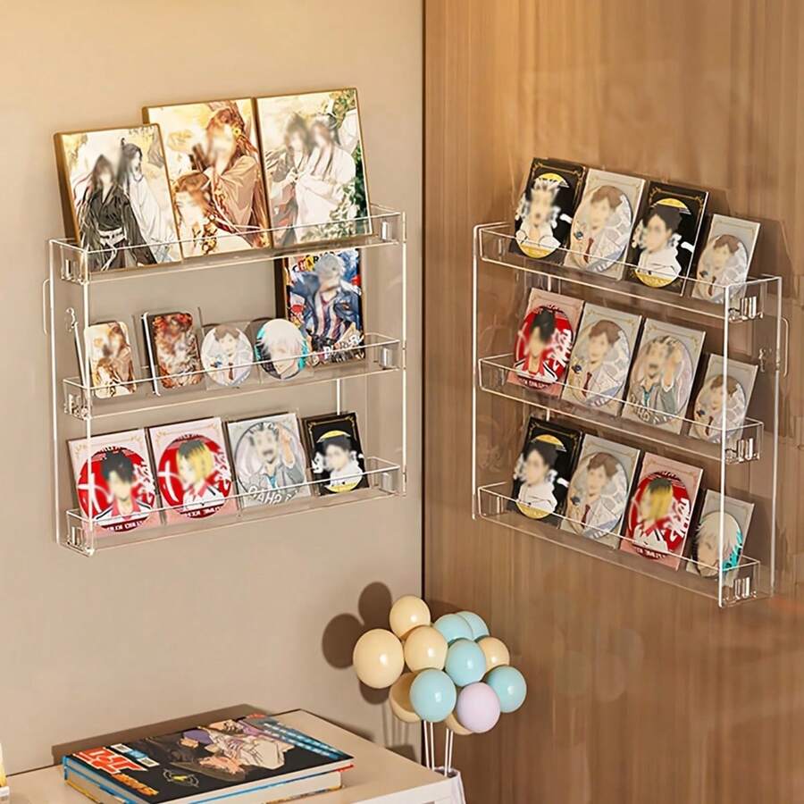 1 件 3 层亚克力壁挂式展示架、化妆品收纳架、浴室塑料架