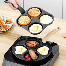 四合一铸铁煮蛋器，不粘单柄煎锅，可用洗碗机清洗，适用于电炉，多功能厨房小工具，可用于煎饼、煎蛋等。 - 查看 4