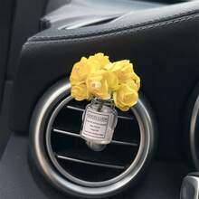 Artificial Flower Car Air Vent Clip, Creative Car Air Conditioning Vent Decor Clip, Car Interior Decoration - A - View 6