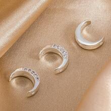 2pcs Copper Moon Beads With Rhinestones, Double Hole Moon Shaped Spacer Beads Suitable For DIY Bracelets, Necklaces, Earrings And Jewelry Making - 2Pcs - View 7