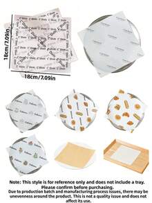 50/100张蜡纸，7.09*7.09英寸烘焙纸，吸油不粘垫纸，适用于食品篮衬里、野餐食品包装、熟食包装、烧烤，也适用于甜点、零食、糕点（纯白色） - 彩色 - 查看 8