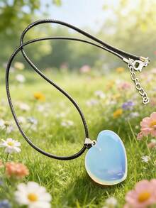 1pc/5pcs/7pcs Women Heart Pendant Necklace, Natural Heart Shaped Pendant Necklace, Couple Necklace - Multicolor - View 6