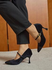 Women's Classic High Heel Pumps, Pointed Toe Slip-On Dress Shoes, Suitable For Spring, Party, Casual, Work, Elegant And Comfortable, Black - Black - View 3