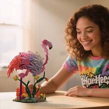 Flamingo Model, Floral & Animal Series Wooden Puzzle Decoration, Relaxing Assembly Experience, Suitable As Holiday/Birthday Gift - Multicolor - View 5