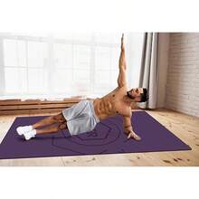 nuveti esterilla grande 6'x 3' esterilla Extra ancha para hombres y mujeres esterilla de Yoga gruesa de 1/4 esteresterilla antidesliz no tóxica esterilla grande perfecta para el ejercicio de los pies descalzos (Yoga Pilates estiramiento meditación) - Morado oscuro - Ver 7
