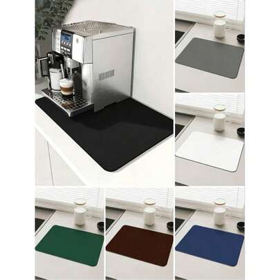 1pc Solid Color Diatomite Absorbent Mat, Dish Drying Pad, Heat Insulation Pad For Kitchen, Countertop, Coffee Machine, Bar, Kitchen Accessories