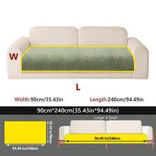 1件简约纯色细条纹沙发垫套 - 防滑且宠物友好,适用于1/2/3/4座沙发,现代家居客厅装饰,雪尼尔四季通用(米色,90x90厘米,单人座,1件) - 彩色 - 查看 30