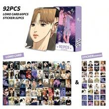 92 piezas Mercancía de Manhwa coreano "Maldición" Tarjetas mini holográficas, iguales a Joo Jae-Kyung y Kim Dan, Juego de colección de tarjetas LOMO, Tarjetas fotográficas de alta definición impresas, Tarjetas de pegatinas en caja, Tarjetas de felicitación - Multicolor - Ver 9