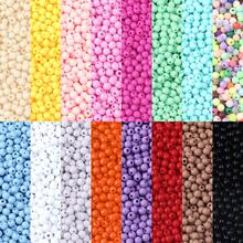 1000 Stück/Packung einfarbige runde Acrylperlen, 4mm bunte lose Perlen für DIY Armbänder, Halsketten, Handyketten, Schlüsselanhänger Abstandsperlen - Einfarbige runde Perlen - Übersicht 2