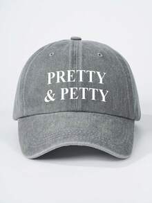 1pc Printed "PRETTY" Washed Baseball Cap, Adjustable Outdoor Sun Protection Casual Hat Suitable For Spring/Autumn Travel, Beach, Y2K Style For Youth - Baseball Cap - View 28
