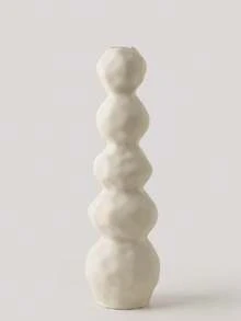 1pc Geometric Column Vase Decorative Ornament, Retro Artistic Home Decor Vase, Niche Aesthetic Flower Vase For Living Room And Entryway, Minimalist Geometric Pillar Vase, Multi-Use Floral Container For Fresh Dried Artificial Flowers, Elegant Vintage Style Tabletop Decoration, High-End Artistic Vase For Home Style Enhancement, Decorative - Medieval Geometric Column Vase - View 16