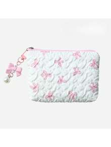 蝴蝶结化妆包 高级美妆零钱包收纳包 可爱化妆包 大容量 高级质感包 - 彩色 - 查看 7