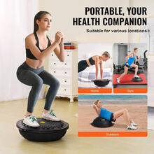 Entrenador de Pelota de Medio Ejercicio, Entrenador de Pelota de Equilibrio de 660 x 200 mm de Capacidad de 680 kg con Bandas de Resistencia y Bomba de Pie, para Gimnasio en Casa, Negro - por defecto - Ver 7