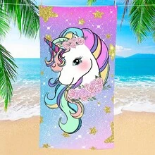 1条星空独角兽沙滩巾，超柔软超细纤维特大号沙滩毯，超强吸水浴巾，适合旅行、游泳池、潜水、冲浪、瑜伽、露营等场合，多种尺寸可选，沙滩、泳池、旅行、露营、瑜伽必备用品 - B - 查看 2