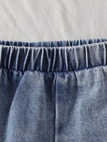 Baby Girls' Red Camisole Top And Blue Cherry Embroidered Denim Jeans Set, Cute Casual Outfit For Spring/Summer - Red - View 7