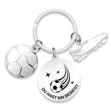 FIFA FIFA 1个世界杯主题圆形不锈钢钥匙扣，采用优质不锈钢制成，质感细腻，不易褪色生锈，刻有德国励志名言和足球元素，简约时尚的设计，配有耐用的金属钥匙圈。 - 彩色 - 查看 4