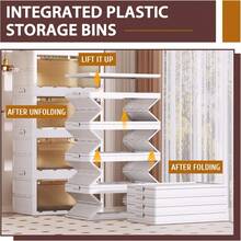 5-Tier Stackable Plastic Storage Bins - 23QT Stackable Storage Bins - Closet Organization And Storage, Suitable For Bedroom, Organization And Storage Boxes For Study, Toy Room, Office - Trắng 1 - Xem 2