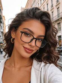 1副男女通用轻便简约时尚眼镜，适合日常佩戴 - 無色 - 查看 6