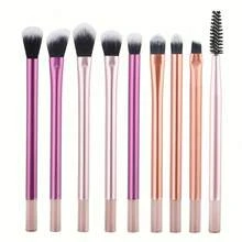 化妆刷套装 9支装 柔软合成毛化妆刷 粉底刷 腮红刷 眼影刷 化妆品化妆工具 - 彩色 - 查看 7