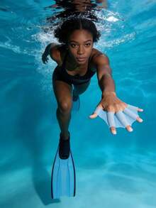 1件成人户外游泳池派对训练硅胶游泳脚蹼，青少年游泳沙滩必备自由游泳训练板 - 彩色 - 查看 7