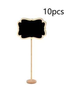 1/10pcs Mini Wooden Chalkboard Signs With Stands, Party Buffet Food Labels, Rectangular Blackboards, Wedding Venue Cards, Birthday Party Decor. Mini Rectangular Chalkboard Signs With Stands, Wooden Small Chalkboard Tags, Suitable For Weddings, Birthday Parties, Table Numbers, Food Labels And Special Event Decorations. - Multicolor - View 10