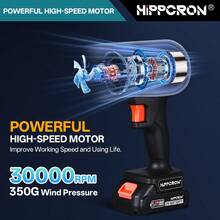 HIPPCRON 21V 无绳吹叶机 - 园艺工具、园艺用品、家用电器，轻便手持式电动吹叶机，适用于花园、清扫落叶、灰尘、汽车、积雪和冰块，多功能家居和庭院清洁工具 - 不含電池 - 查看 3
