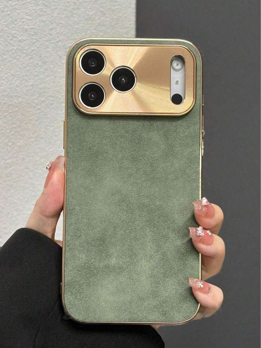 Ốp điện thoại giả lông thú mạ điện cao cấp, tương thích với iPhone 17 Air 16 Pro Max 16 15 14 13 12 Pro Max 11, có nắp bảo vệ ống kính camera mạ điện. - màu xanh lá - Xem 1