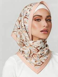 43*43 Inch Satin Silk-Feel Large Square Scarf For Women - Multicolor - View 4