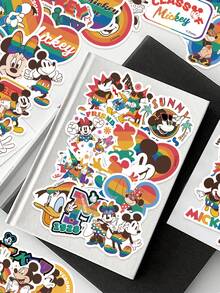 Disney 50张官方卡通贴纸创意自粘贴纸笔记本电脑滑板吉他保温杯手机水杯防水贴纸 - 老鼠 - 查看 6