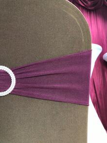 95 Pcs Burgundy Spandex Chair Ties With Smooth Milk Silk Material, Elegant Elastic Chair Sashes For Wedding, Birthday, Banquet, Hotel, Restaurant, Graduation, Anniversary, Church, Festival Party And Various Celebration Decoration - 酒紅色 - 查看 7