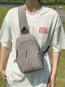 peach tree 1个男女通用尼龙休闲单肩包，轻便斜挎包，多功能日常旅行信使包，桃树图案 - 彩色 - 查看 5