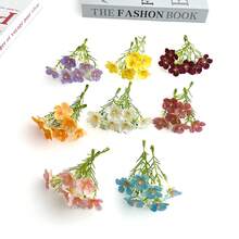 30 Stück winzige Schleierkraut Blumen, mehrfarbiger künstlicher Schleierkraut Strauß, frischer Landhaus-Stil Stoffblumen, DIY Handwerks-Dekorationsmaterial, zarte durchscheinende Blütenblätter, realistische Textur, mehrfarbig gemischt um verschiedene Kreationsbedürfnisse zu erfüllen, mit schlanken grünen Stielen kombiniert um das lebendige frische Gefühl von echtem Schleierkraut nachzuempfinden. Doppelter Blütenkopf-Design, kompakt und exquisit, ohne leichtes Ausstreuen oder Verblassen. - Verschiedenfarbig - Übersicht 10