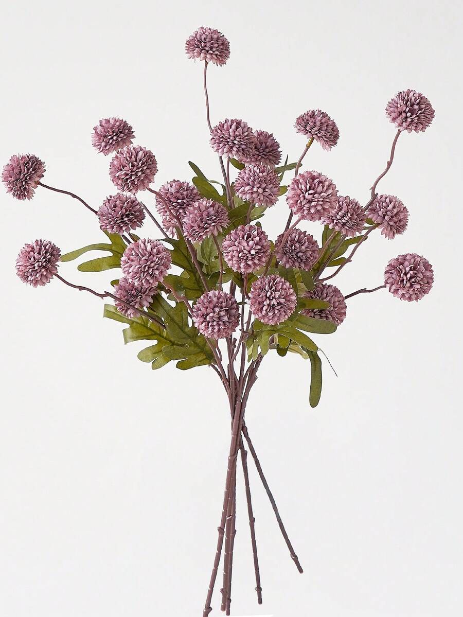 3支仿真植物,50厘米迷你蒲公英塑料假花茎,丝绸仿花茎,适合家居客厅卧室装饰,仿真植物,秋季装饰,房间摆设,桌面装饰,花园装饰,房间装饰,情人节礼物 - 紫丁香色 - 查看 1