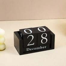 1pc Minimalist Pink & White Wooden Calendar, Desktop Decorative Crafts High-End Home Decoration Back To School,Back To School,School Supplies - 1pc/pink - View 13