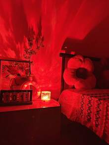 1pc Water Wave Effect Atmosphere Projection Lamp, 16 Color LED Light, Starry Sky Atmosphere Lamp, Small Book Light Starry Sky Projection, KTV Stage Atmosphere Light, Suitable For Bedroom, Living Room And Office Decoration, Valentine's Day And Holiday Gift - Multicolor - View 3