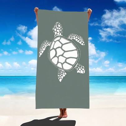 1 pieza Toalla de playa con estampado de tortuga marina gris, manta de playa extra grande de microfibra súper suave, toalla de baño muy absorbente, adecuada para viajes, piscina, buceo, surf, yoga, camping, disponible en varios tamaños, accesorio de playa