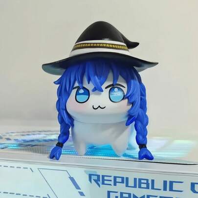 Cute Blue Witch Doro Figure - NIKKE Tholus Adorable Mage, Desktop Collection Figurine, PC Case Decor, Car Ornament, Birthday/Holiday Gift