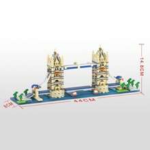 YZ City Architecture Tower Bridge Miniatur Blok Bangunan Set Perakitan Berlian Landmark Terkenal Dunia Model Bangunan Ikonik 1833 Potongan - MultiWarna - View 4