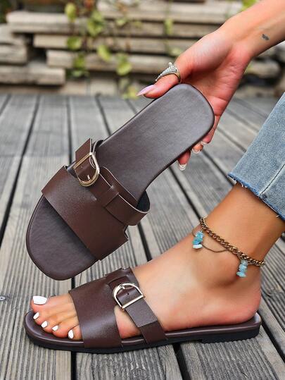 1 paire de sandales plates pour femmes, élégantes et décontractées pour l'extérieur, mignonnes et confortables. Sandales plates tout-aller, idéales pour la plage, les fêtes, les mariages, le bureau et la maison en été.