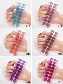 Bộ 48/96/128/192 miếng dán móng gel, móng giả đính kim tuyến phong cách Dopamine, móng giả Pháp Ombre Y2K bao phủ toàn bộ cho nữ tự làm, bộ làm móng chất lượng salon cho kỳ nghỉ, tiệc tùng, dùng hàng ngày - Nhiều màu - Xem 17