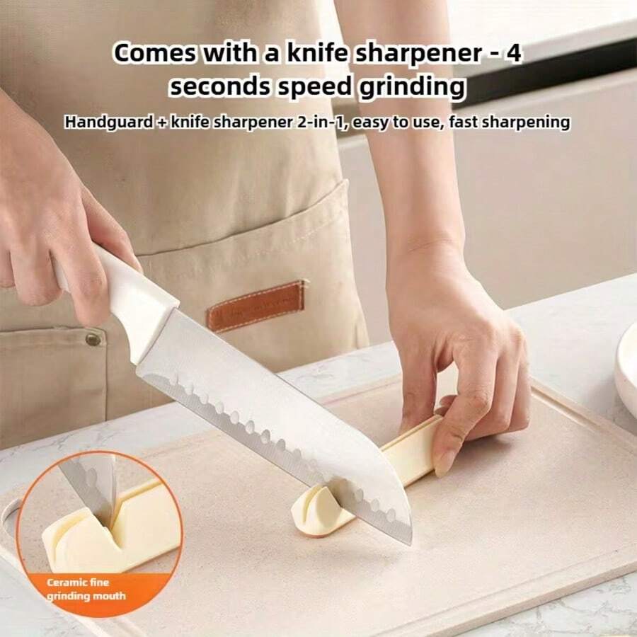 Bộ dụng cụ nhà bếp đa năng 1 món, bao gồm máy thái rau củ, dụng cụ mài dao và thớt có tay cầm. Đặc điểm nổi bật: tay cầm chống trượt, kết cấu kim loại bền chắc và thiết kế tiện dụng giúp dễ dàng sử dụng. Ngoài ra còn bao gồm dụng cụ làm mềm thịt bằng silicon, dụng cụ bảo vệ tay và dụng cụ cắt xương. Thích hợp làm quà tặng ngày lễ cho vợ và mẹ, kiểu dáng và màu sắc ngẫu nhiên. - Nhiều màu - Xem 1