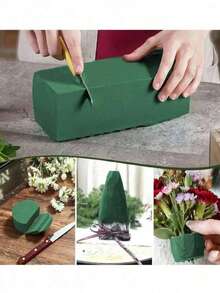 1/5/10片装干花泥花束包装材料吸水海绵泡沫插花保湿底座花泥块，情人节礼物 - A - 查看 4