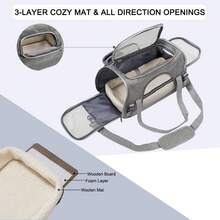 Soft Airline Box – Portable Pet Crate For Small Or Medium Cats, Dogs And Puppies Up To 9 Kg, Airline Approved Dog Crate With Buckle, Essential For Travel, Road Trips And Pets – 40.6 X 26.4 X 28.4 Cm - 灰色 - 查看 4