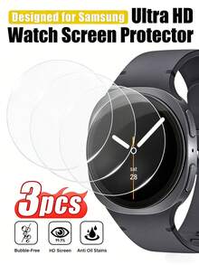 3pcs High-Definition Tempered Glass Screen Protector, Compatible With Galaxy Watch7, Shockproof, Easy To Install, Watch-Friendly, Compatible With Galaxy Watch4 5 Pro 6 Classic 40mm 44mm 43mm 47mm Waterproof Anti-Fall Anti-Fall Scratch Resistant Anti-Fingerprint Full Cover - Clear - View 14