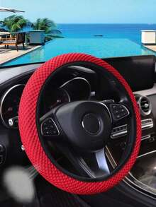MEIKAXIU 1pc 3D Breathable Mesh New Style Granule Massage Car Steering Wheel Cover Without Inner Ring, Suitable For 14.5-15 Inches Car Accessories - một kích cỡ - Xem 9