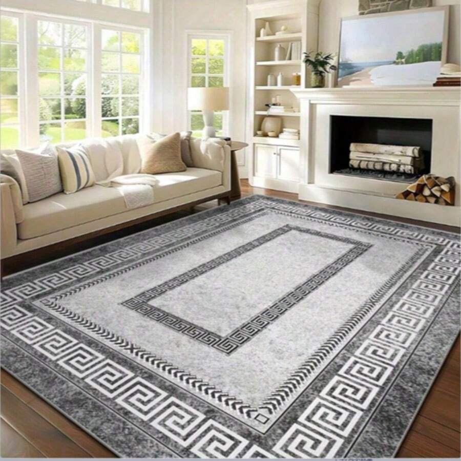 Thảm nhung cao cấp, 850g/m², họa tiết hoa Bohemian, 100% polyester, thích hợp cho phòng khách, phòng ngủ và không gian trong nhà, thiết kế Ba Tư cổ điển, thích hợp cho khu vực có mật độ đi lại cao.