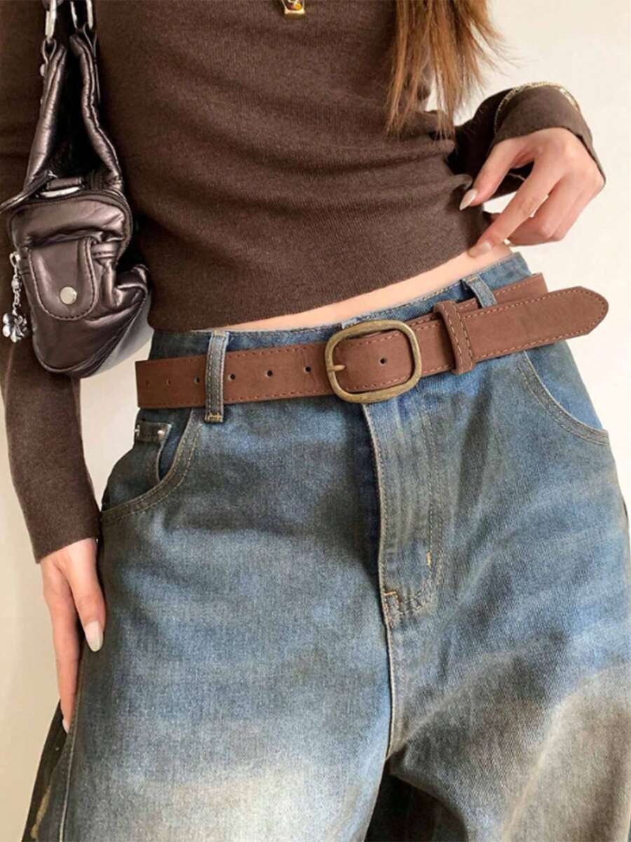 Retro Y2K Style Belt, New PU Leather Belt, Versatile For Jeans And Wide Pants, High-End - A - View 1